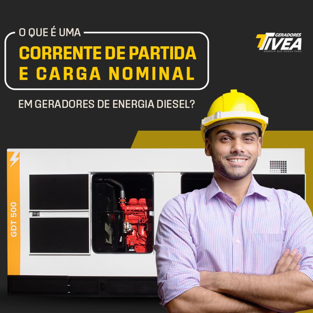 O que é uma Corrente de Partida e Carga Nominal em Geradores de Energia Diesel?